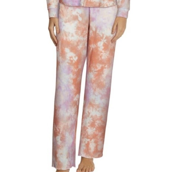 NWOT Wildfox Intimate Tie Dye Pants L Sherbet Lounge Boho Hippie Vacation Bottom - Picture 2 of 8